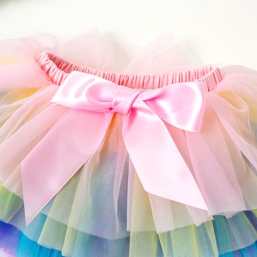 Image of 6M-3T Infant Baby Girl Tutu Skirt Toddler Girls Solid Color Tulle Skirts Birthday Outfits with Headband