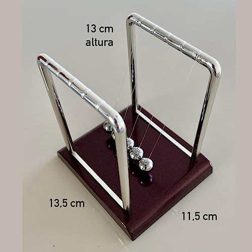 Pendulo de Newton Clássico 5 Bolas Metálicas Enfeite e Decoração Escritório Sala Tam. Médio