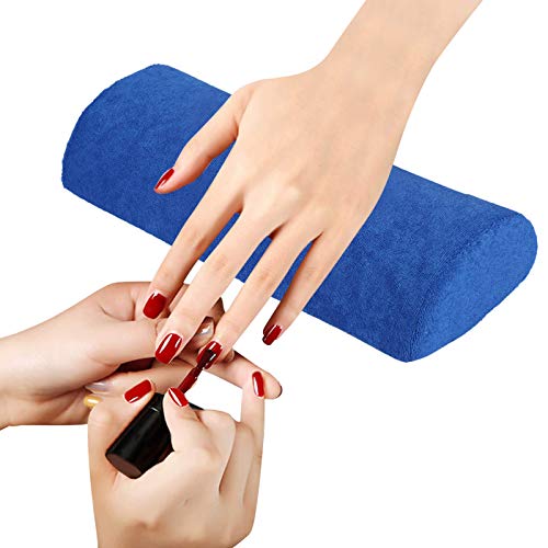 10 Colors Salon Hand Rest Cushion, Detachable Washable Nail Art Soft Sponge Pillow – Hand Holder Arm Rest Manicure Nail Art Accessories Tool(Royal Blue)