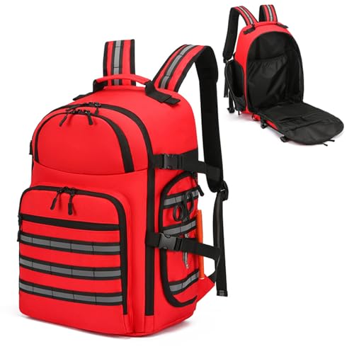 First Aid Bag Empty with Multiple Compartments, First Responder Bag for Trauma, EMT Trauma First Aid Carrier for Paramedics and Emergency Supplies Organizer