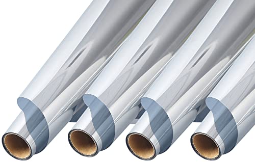 infactory Sichtschutzfolie: 4er-Set Isolier-Spiegelfolie, selbstklebend, Sicht-/UV-Schutz,60x200cm (Isolierfolie, Fensterfolie Spiegel Sichtschutz, Sonnenschutz)