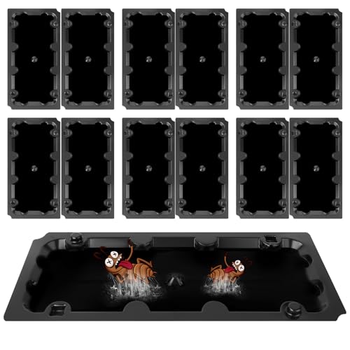 AMFUN 12 Pièces Pièges Adhésifs, 25.5 * 13 cm Plaques Collantes Anti Antiparasitaires, pour La Maison, Le Bureau et Le Jardin
