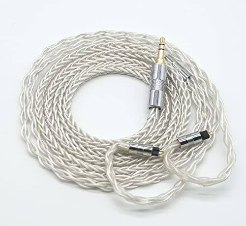 【JSHiFi‐白龍】8芯銀メッキリケーブル イヤホンアップグレードケーブル 交換ケーブル (2pin3.5mm)