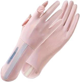 ESMENATZLS Guantes de verano para mujer, de seda fina, antiultravioleta, para pantalla táctil, para conducir, equitación, antideslizantes, transpirables, color rosa