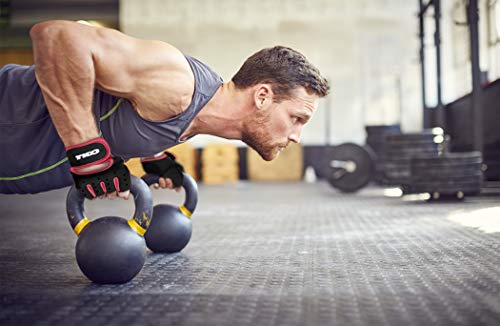 Tko Workout Gloves With Non-Slip Padded Grips | Neoprene Gloves With Breathable Mesh For Weightlifting, Strength Training | Black/Pink, X-Large #TOP4