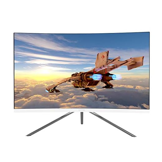 VIOTEK GN27DW 27-Inch Curved Gaming Monitor, 1440p 144Hz Samsung VA Panel, FreeSync GamePlus FPS/RTS – VESA (White)