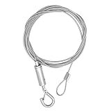 Câble en acier inoxydable, corde de sécurité avec boucle et boucle, Prend en Charge Jusqu'à 40KG Corde pour Vêtements/Lumières/Photos