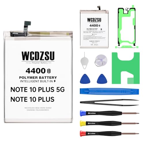 WCDZSU Battery Replacement for Galaxy Note 10 Plus 5G Note 10 Plus 4400mAh High Capacity New 0 Cycle Li-Polymer for Samsung Galaxy Note10+ 5G Note10+ with Fix Tool Kit Model SM-N976U N976F N975U N975F