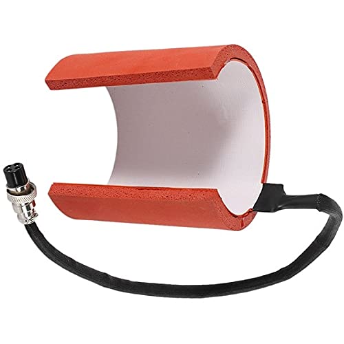 Lysee 3D Printer Parts & Accessories - 7.5-9.5CM 11OZ Silicone Sublimation Mug Wrap Printing Part for Heat Press Machine 110V Or 220V - (Color: Red White)