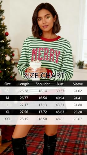 Tewmeu Christmas Sweatshirts for Women Sparkly Merry and Bright Sweater - image 5