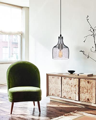 Casamotion Pendant Lighting For Kitchen Island Hand Blown Glass Mini Ceiling Hanging Light Fixtures Marble Clear Modern Farmhouse Style Dinning Room Table Coffee Bar Vintage Bottle 8.2 Inch Height #TOP2