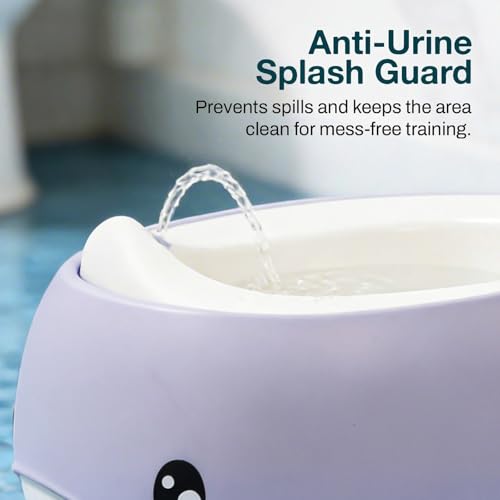 Image of Baybee Dolphin Potty Seat for Kids 2-5 Years | Baby Toilet Seat with Back Support & Anti Slip Base | Portable Potty Training Seat with Grip Handle | Baby Toilet Chair for Kids Boys Girls (Purple)