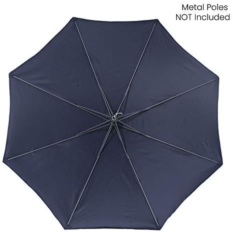 Crestlive Products Universal Patio Umbrella Replacement Canopy for 10FT 8 Ribs Offset Umbrellas, Canopy Only(Navy Blue)