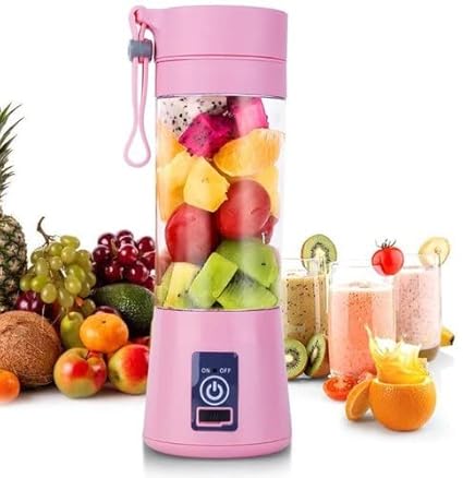 WESFRA Portable and Rechargeable Battery Juice Blender (Nomber of Blade 6), Colour Pink (pink)