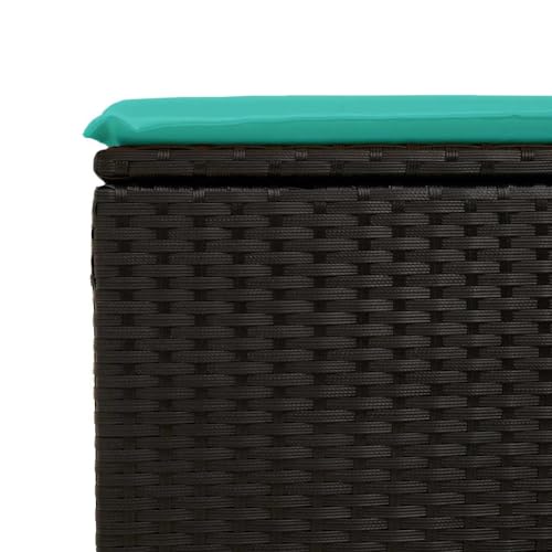 Ensemble de canapé 2 pièces polyrotin noir modulable avec coussins déhoussables