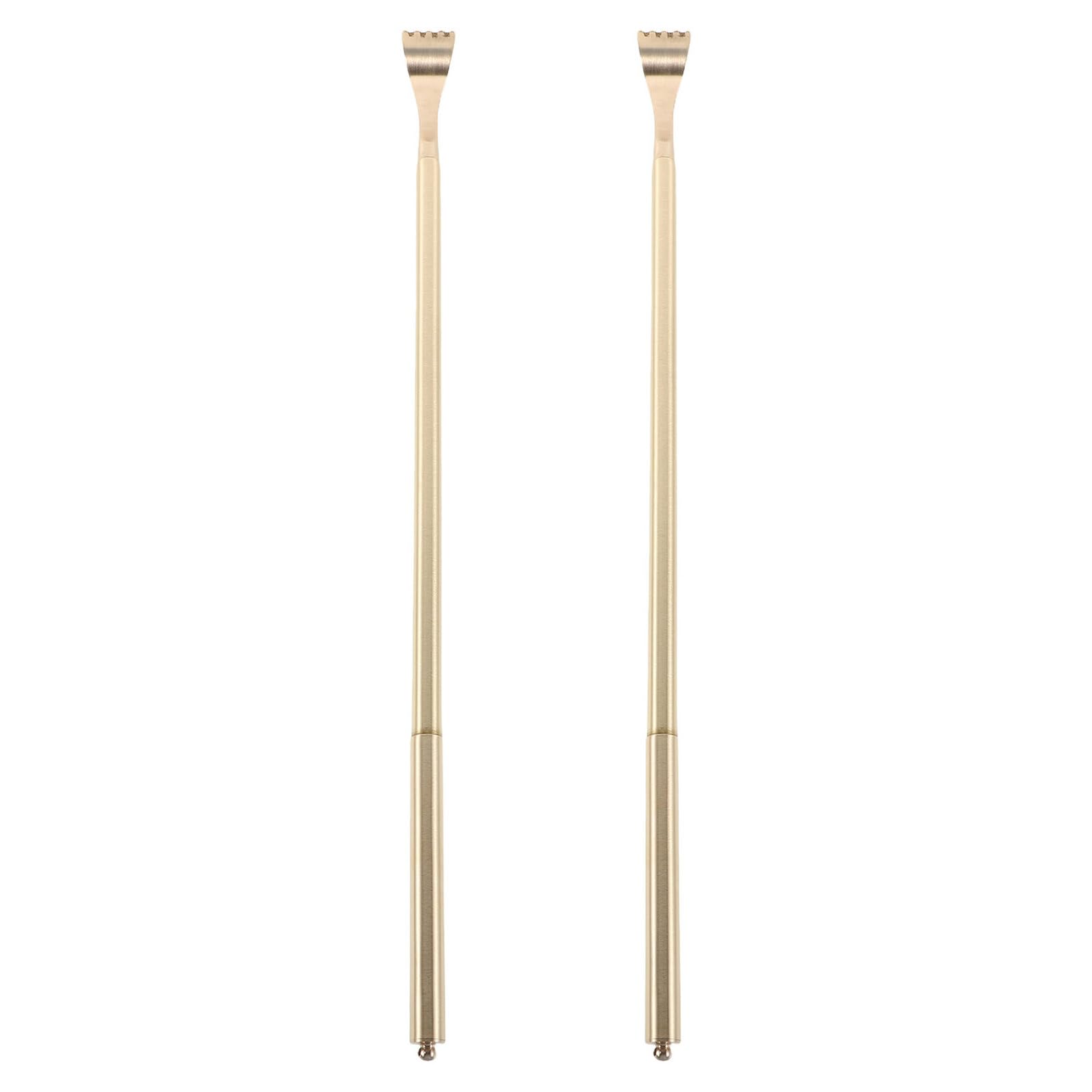 Homoyoyo 2piezas Rascador de Espalda de Latón Masajeador Manual Resistente para Hombres y Mujeres para Uso Sofá o Cama Rascadores de Espalda Portátiles de Metal para Regalar Abuelos