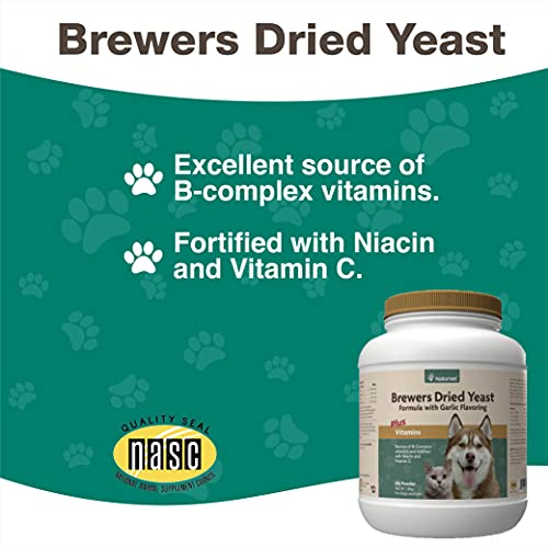 Naturvet – Brewer’s Dried Yeast Formula With Garlic Flavoring – Plus Vitamins – Supports Healthy Skin & Glossy Coat – Fortified With B-1, B-2, Niacin & Vitamin C – For Dogs & Cats (4 Lb Powder) #TOP3