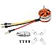 RC Brushless Motor, D2822 Motor Replacement RC FixedWing Airplane Motor, Orange+Silver(1450KV)