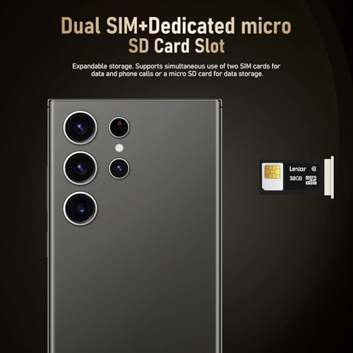 Echoamo S24 Ultra Cell Phone 5G Unlocked Phone,Smartphone with Tool Pen, Android 14.0 Cell Phone 6GB+256GB Dual SIM Dual Standby,Fast Charging and OTG (Gold) - Thumbnail 3