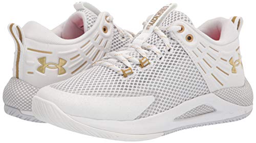 Under Armour womens Hovr Block City Volleyball Shoe, White (103 White, 8.5 US