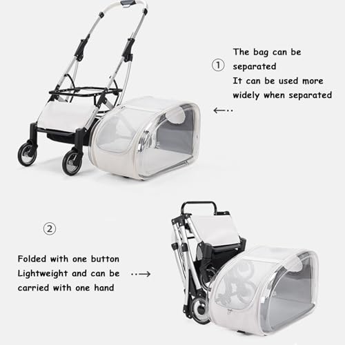 Poussette de chat avec porte-avions amovible pour simplifier vos trajets