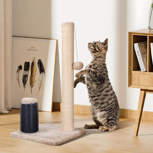 Miniatura 6 de Nobleza Rascador Para Gatos Con Cuerda De Sisal Estable Y Bola Colgante, Árbol Rascador Multifuncional Con Peine Para El Cuidado Del Pelo