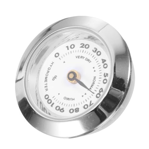 GALPADA Caja de higrómetro higrómetro humidor pequeño higrómetro humidor mecánico para medidor de higrómetro analógico Redondo pequeño higrómetro analógico Metal