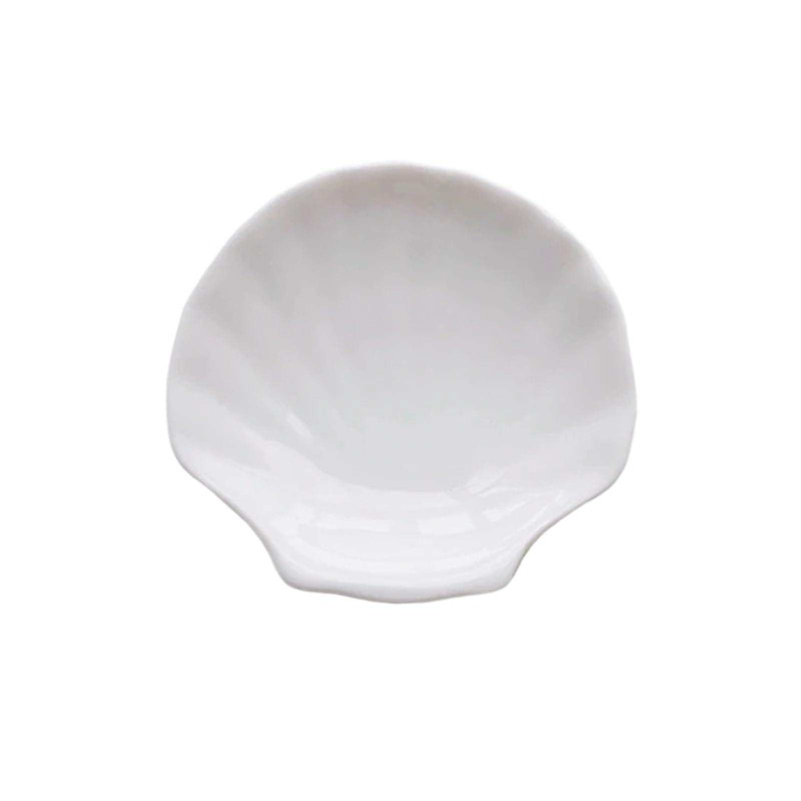 ZHSOAO 2pcs Ceramic Dish Shell Trinket Ring Jewelry Plate For Food Serving Tray Fruit Bowl Breakfast Storage Container Room Decor for Jewelry(M diameter 10.2cm)