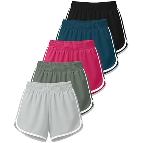 Real Essentials Women’s Dry-Fit Dolphin Shorts 5 Pack Cover