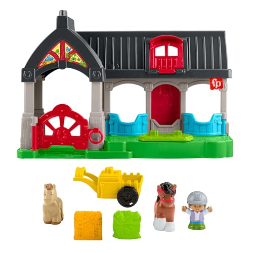 Fisher-Price Little People Spielzeug für Kleinkinder, Spielset Niedlicher Pferdestall mit Geräuschen, Figuren und Zubehör für Kinder ab 1 Jahr, HWR84 Fisher-Price Little People Spielzeug für Kleinkinder, Spielset Niedlicher Pferdestall mit Geräuschen, Figuren und Zubehör für Kinder ab 1 Jahr, HWR84