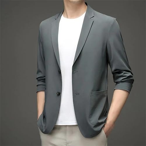 New Men's Suit Jacket Ultra-Thin Breathable High Elastic Lightweight Ice Silk Sun Protection Casual Suit Jacket4