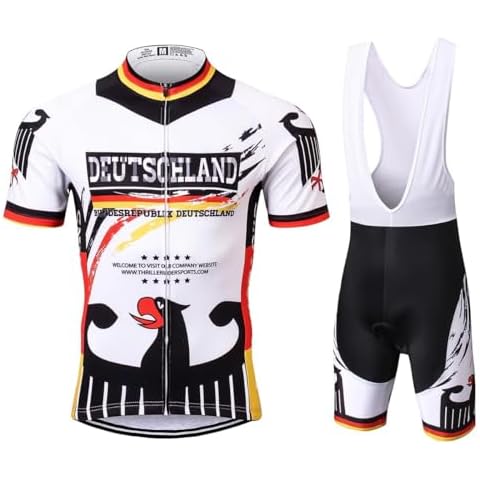 Thriller Rider Sports Mens Germany Outdoor Sports Mountain Bike Short Sleeve Cycling Jersey and Bib Shorts Suit 3X-Large Cover