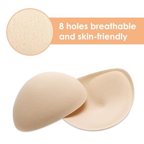 Sibba 1Paar BH-Einlagen Einsätze BH Insert Pads Push up Bra Dreieckige BH Polsterung Einlagen Wiederverwendbar Atmungsaktive Herausnehmbare Brustvergrößerer für Sport BH Bikini Tops Bademode Hautfarbe