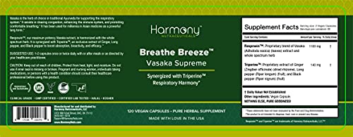 Vasaka Synergized With Triperine Ayurvedic Herbal Respiratory Care 120 Capsules #TOP1