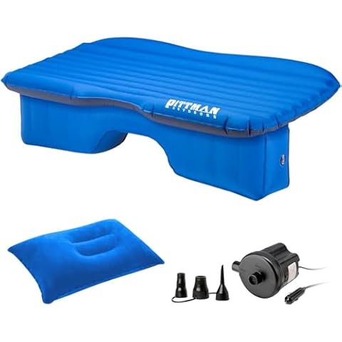 Pittman - Backseat Bed for Truck - 60" Backseat Air Mattress for Truck, Vans & Large SUV Bed Mattress - Back Seat Bed for Truck Includes Pump, Pillow & Storage Bag - 60" x 35.5" Cover