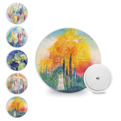 20Pcs Libre 2 Plus Sensor Covers Waterproof & Sweatproof, Flexible CGM Patches for Lingo & Libre 2, Latex-Free & Hypoallergenic,15 Days Long-Lasting, 5 Artistic Painting Design