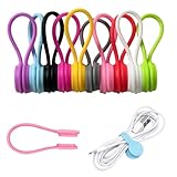 Ensemble de serre-câbles magnétiques : Comprend 10 câbles clip cable réutilisables (10 couleurs différentes) et des serre-câbles pour la gestion des câbles.