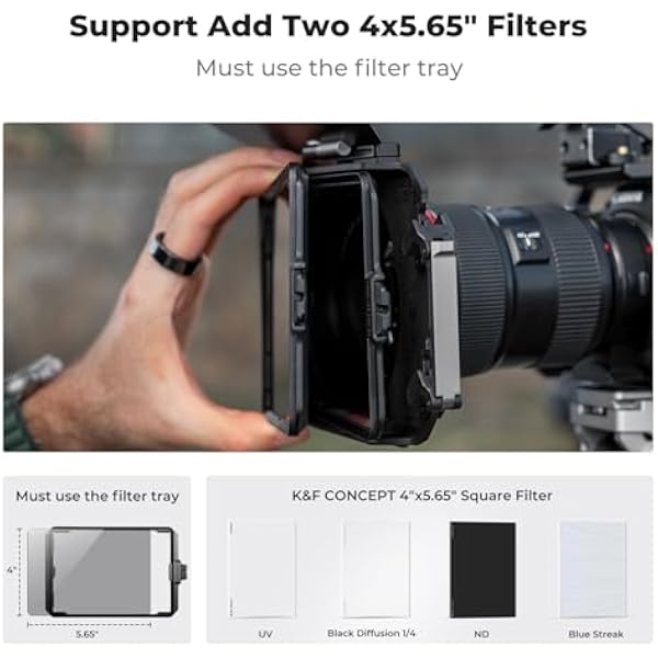 Набор K F Concept Matte Box с фильтром ND4 ND32 4 x 5 65 для DSLR и беззеркальных камер совместим с объективами 67 мм 72 мм 77 мм 82 мм 95 мм