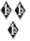 Set of 3, 1% MC Outlaw Black, 2 inches, 81 HA Biker Logo Hard Hat Stickers Union Helmet Decal Label Union Harley