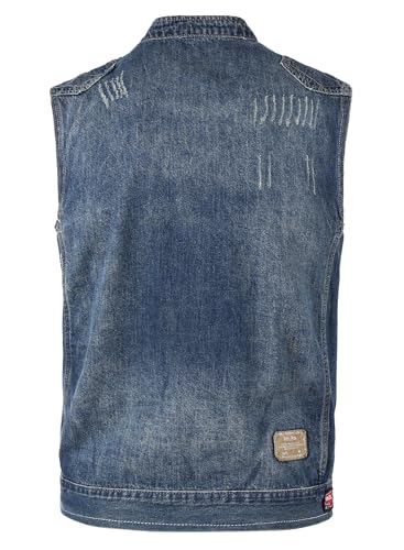 Chaleco vaquero con bolsillos para hombre cazadora jeans sin mangas 3