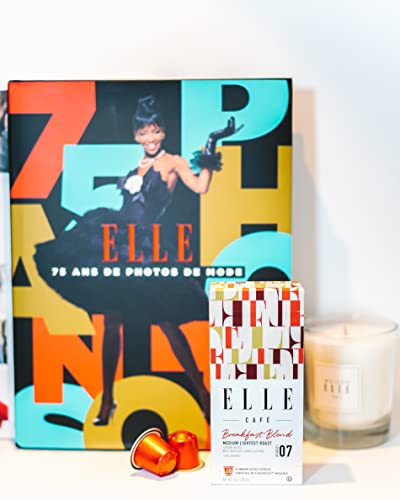Elle Café Breakfast Blend Premium Medium-Lightest Roast Aluminum Espresso Capsules 100 Count (Pack Of 10) | Intensity Level: 7 | 100% Arabica Coffee | Nespresso Compatible | Elle Fashion Café Coffee Portfolio | Notes Of Milk Chocolate, Sweet And Citrus | Single-Serve Coffee Pods #TOP2