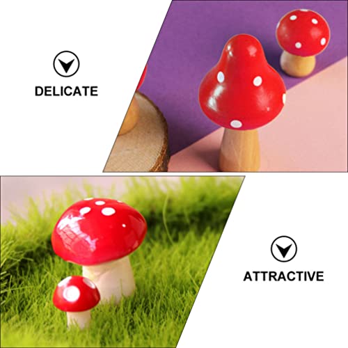 Zerodeko 12 peças brinquedo cogumelo de madeira mini cogumelos decoração miniaturas de cogumelo esta