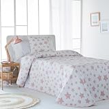 VIALMAN Colcha Bouti Ligero Sofia 10 Rosa Cama 150 250 x 270 cm Algodón Reciclado y Poliéster - Fabricado en España