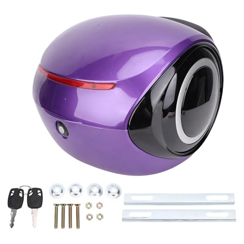 Top Case de L en ABS étanche violet avec dossier pour moto