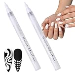 2PCS Quick Dry Fine Tips Nail Art Pens,Nail Polish Pen for Nail Decoration,White Nail Pencil,Perfect for Line Pattern Design,Perfect for Any Occasion,Convenient and Compact Design,Easy to Use,White