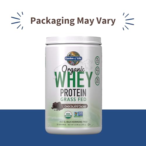 Garden of Life -Organic Whey Protein Powder Grass Fed Chocolate 14.03 oz (379.5 g)