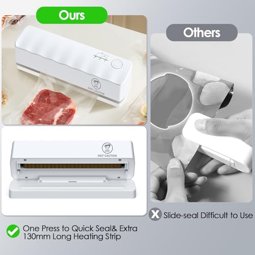 Mini Bag Sealer, Portable Heat Quick Resealer Machine with 5 Adjustable Gears, 3000mAh Battery, 5.1\" Heating Strip, for Mylar/Food Storage Bags, Chips Snacks Freshness, Kitchen/Picnic Gadgets