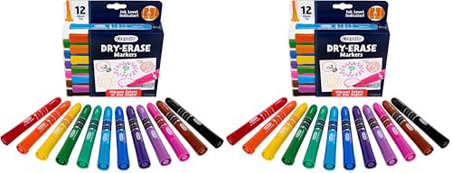 Crayola Take Note Dry Erase Markers for School (12ct) Teacher Supplies, Chisel Tip Whiteboard Markers, Essential Classroom Must Haves, Low Odor (Pack of 2)