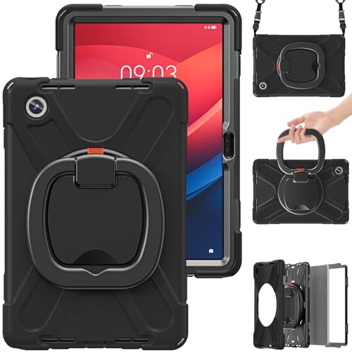Lenovo Tab M11 11" 2024 TB-330FU TB-330XU �P�[�X �ϏՌ� �����O�n���h�� 360��]�X�^���h �V�����_�[�X�g���b�v �t�� ��� �q�ǂ� ���h�~ �d���p ���� �H�� ���@�\ Lenovo Tab M11 11" 20