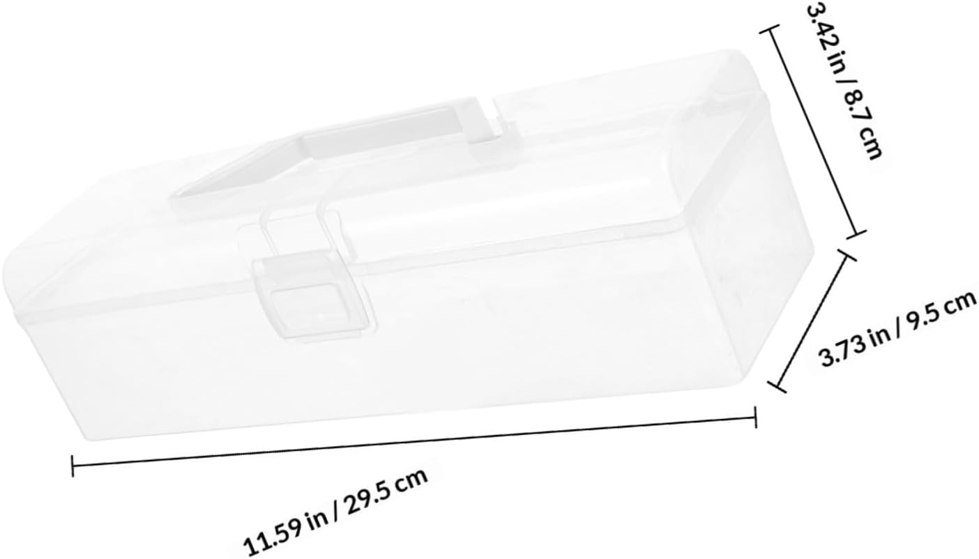 Portable Plastic Tool Box with Handle Storage Organizer for Craft Supplies and Professional Use, Multi-purpose Small Plastic Box with Lid for DIY Projects and Hair Accessories